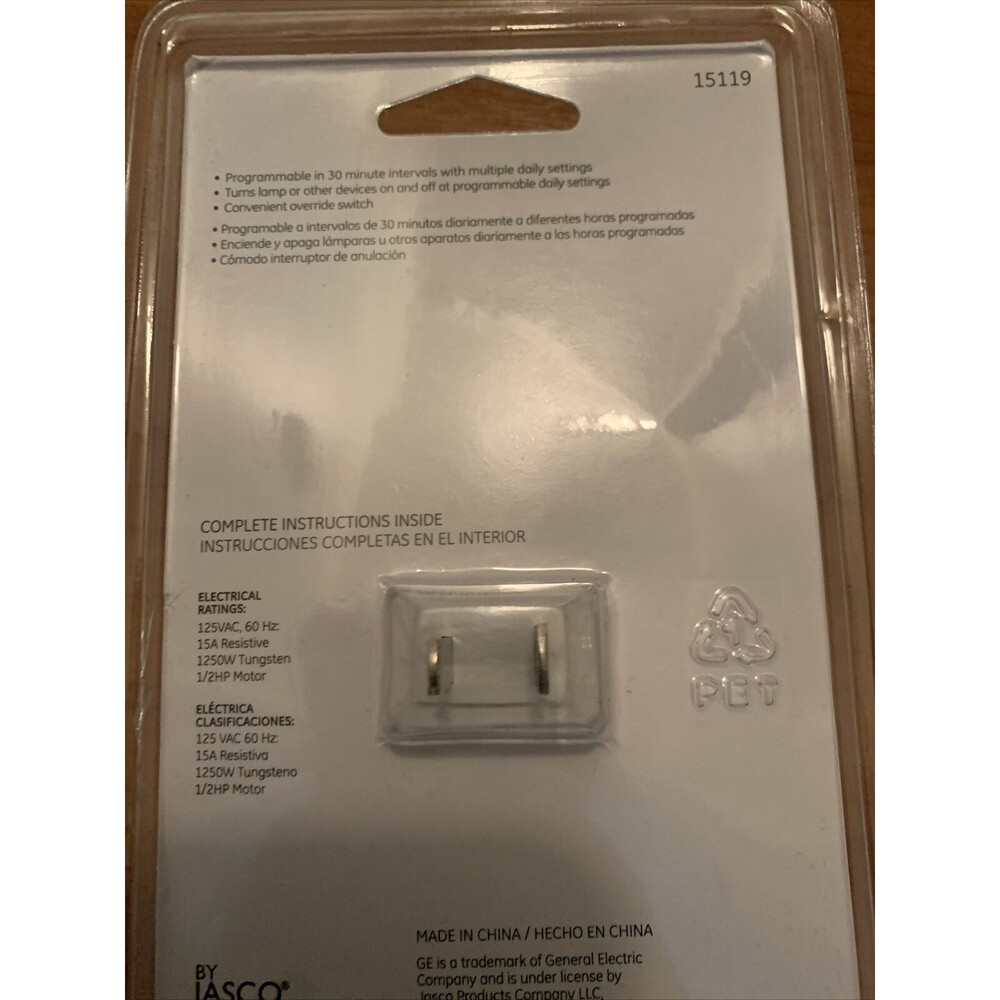 GE 24 Hour Heavy Duty Indoor Plug-In Mechanical Programmable Timer - Picture 7 of 8